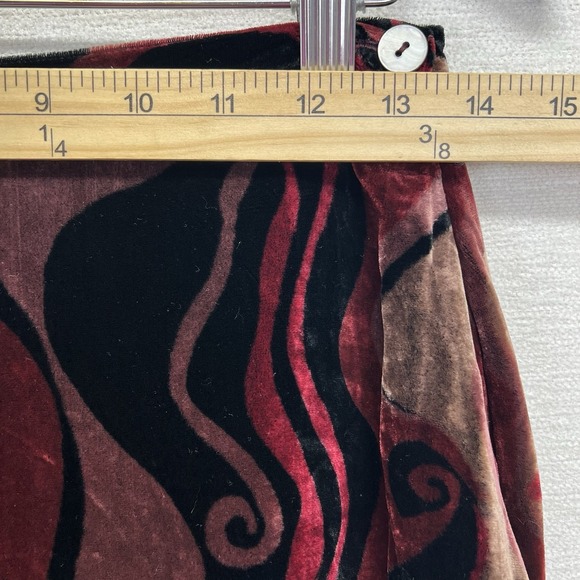 Giorgio Kauten Italian Velvet Silk Blend  Midi Skirt Small Boho Ethnic Vintage - Picture 14 of 16